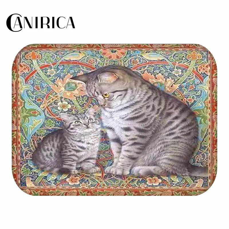 CANIRICA напольный коврик в виде животных, кошек, фланелевый коврик для украшения дома, нескользящий коврик в виде татами, кошки, дверной коврик для входной двери