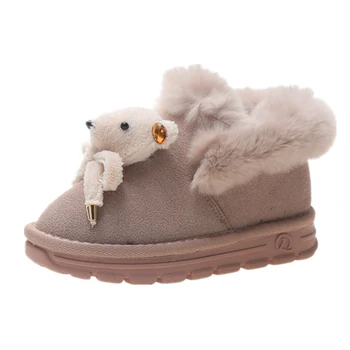 

Children's Snow Boots cute bears super thick warm and comfortable for sweet girls in winter non-slip rubber sole 2020 new style