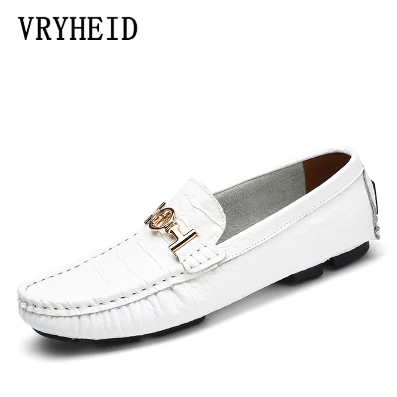 Мужские Мягкие Мокасины VRYHEID модные брендовые туфли из натуральной кожи на