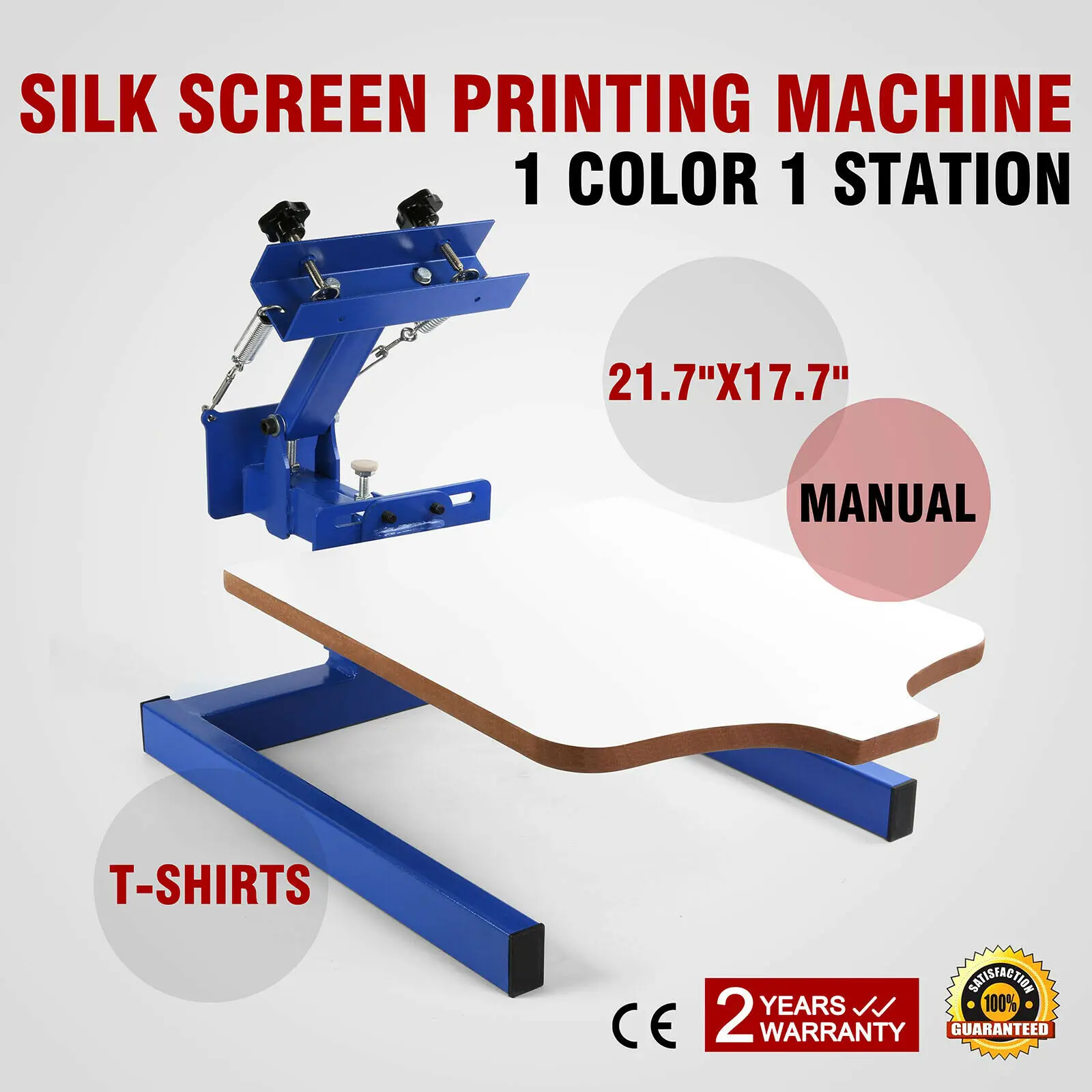 

1 color 1 station silk screen Printing Machine 17.7"x21.7" Inch