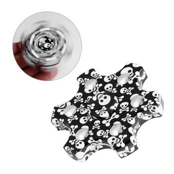 

Clearance Sale Finger Spinner Hand Spinner Toy Fast Bearing Focus Toy Fingertip Toy Hexagonal Skull Crossbone Pattern