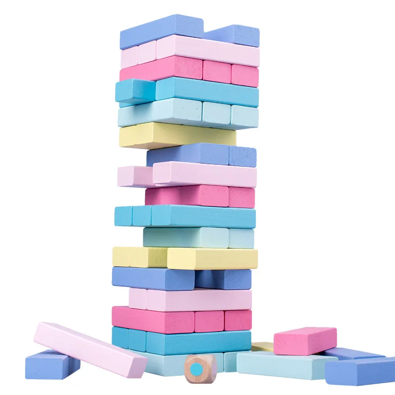 Большие размеры деревянные радужные животные Строительство башни блоки игрушка домино укладчик настольная игра Монтессори обучающая игрушка-подарок для детей - Цвет: Светло-зеленый