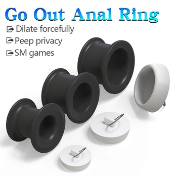 Hollow Anal Plug With Removable Plug Silicon Anal Dilation Peep Buttplug Anal Stimulation Prostate Massager Shower Enema Ring 2