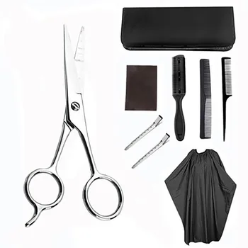 

9PCS Professional Hairdressing Scissors Kit Hair Cutting Scissors Hair Scissors Tail comb Hair Cape Hair Cutter Comb Set
