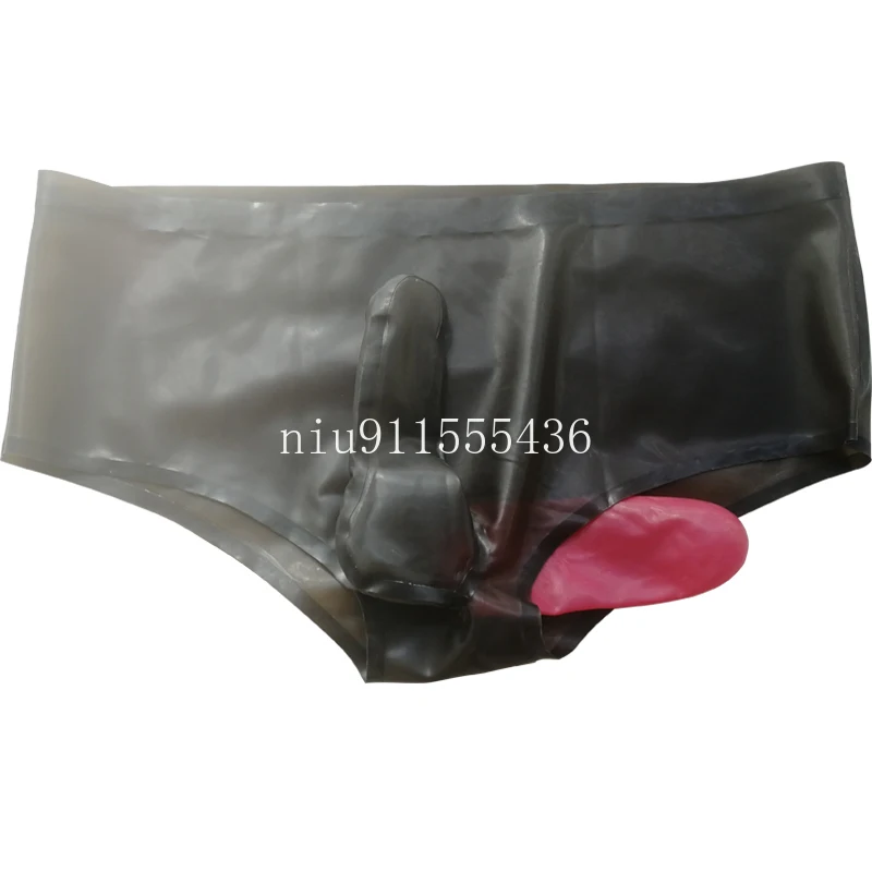 Transparent black Men Latex Rubber Shorts Penis Sheath Underwear Condom latex  underwear penis condoms adult sexy games - AliExpress