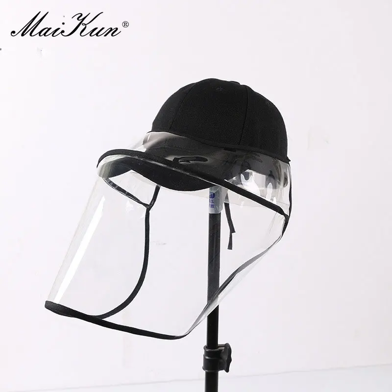 

PPE Isolation cap protective mask HD transparent child adult full face splash-proof baseball cap detachable mask face mask