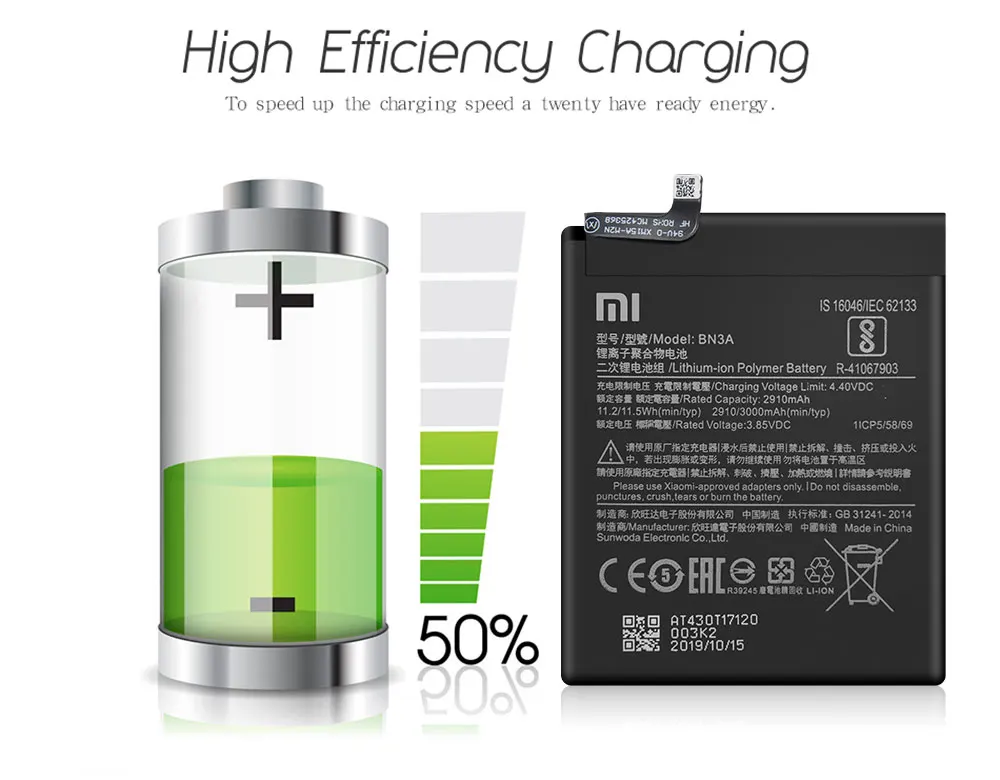 Сменный аккумулятор для телефона XiaoMi BN3A для XiaoMi Redmi Go, сменный аккумулятор 3000 мАч, аккумуляторы высокой емкости+ Инструменты