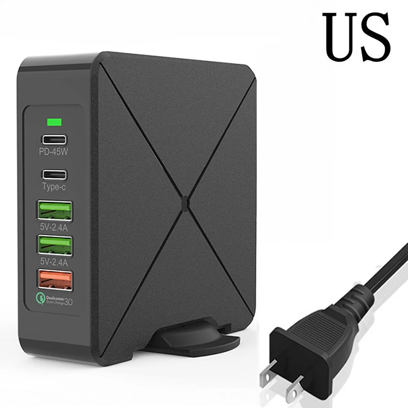 США 75W Quick Charge 3.0 USB Type C PD Power Adapter Phone Charger For iPhone Huawei Macbook Air Samsung Tablet Fast USB Charge - Тип штекера: США