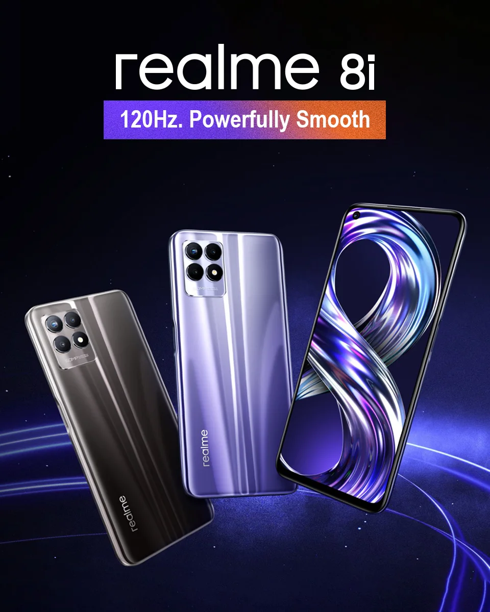 Realme 8i Smartphones Helio G96 6.6” FHD+ 120Hz Display 50MP AI Triple Camera 5000mAh Smart Android Cellsphones Global Version new model of realme