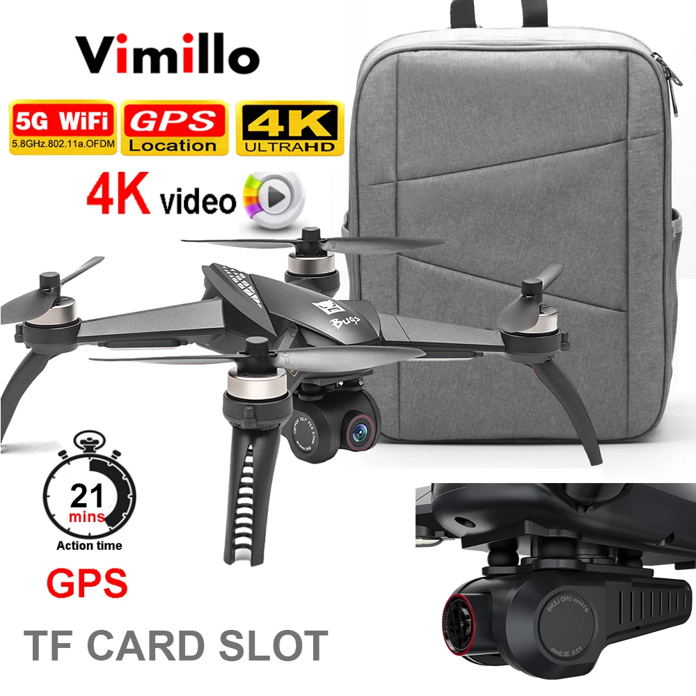 B5W Дрон GPS 5G Wi Fi FPV 4K видео камера Gimbal Dron Follow Me Профессиональный бесщеточный