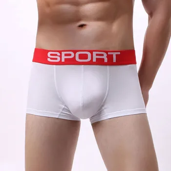 

boxershorts men underpants large size Men Patchwork Underwear Solid male Shorts Bulge Pouch Glossy Sexy boxer homme