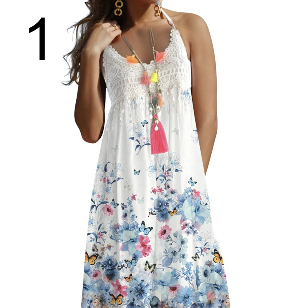 Сексуальное платье vestido de dama de moda vestido de encaje de ganchillo vestido de tira larga vestido estampado vestido de mujer