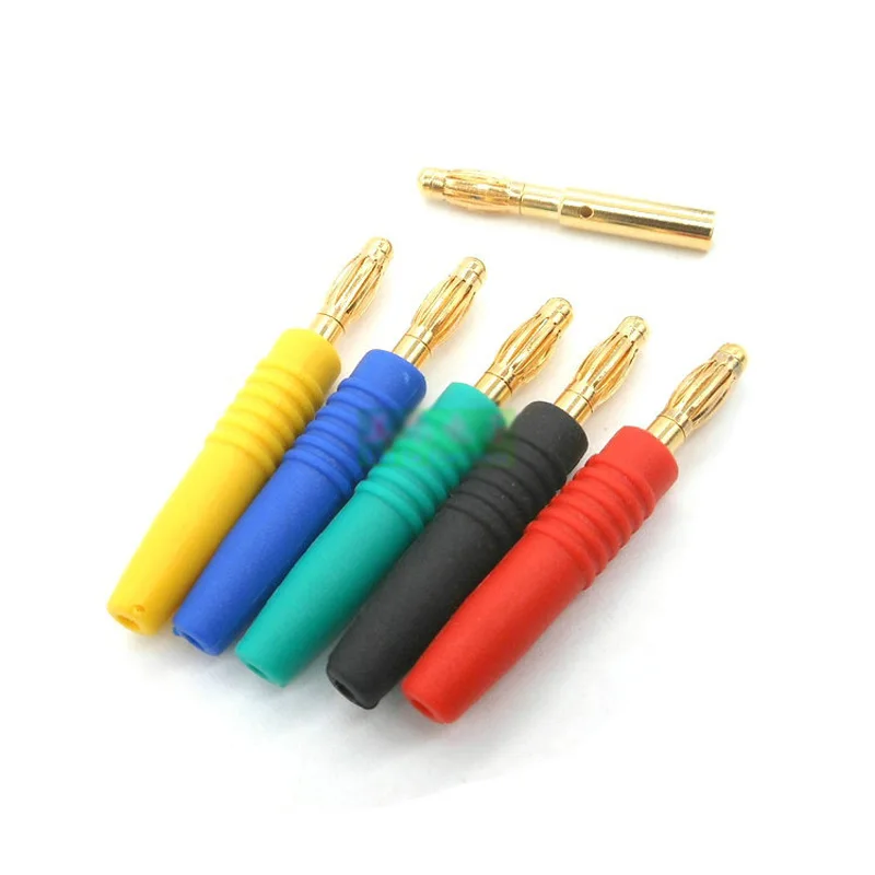 50pcs/lot 3mm Banana Plug High Quality Cooper with Gold Plated Head Black/Red/Yellow/Green/Blue Color | Обустройство дома
