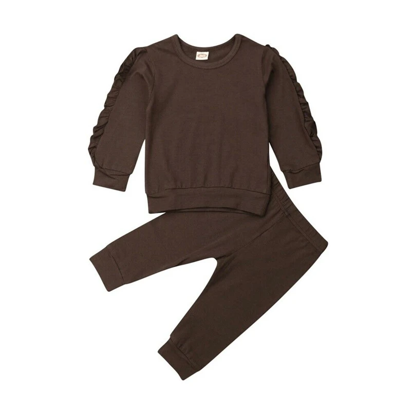 2pcs Toddler Baby Girls Kids Cotton Sets Autumn Winter Cotton Warm T-shirt Tops+Long Pants Leggings Outfit Clothes Set