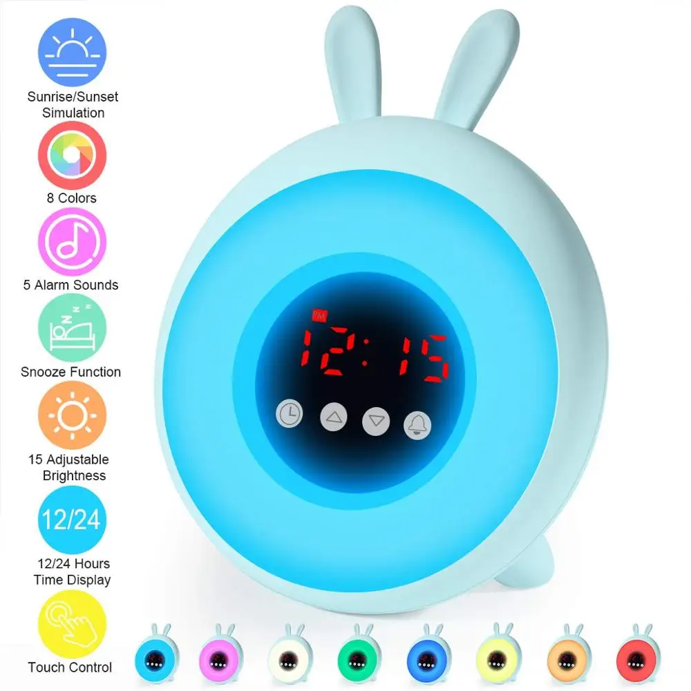 8 Colors Sunrise Alarm Clock with Sunrise Sunset Simulation,15