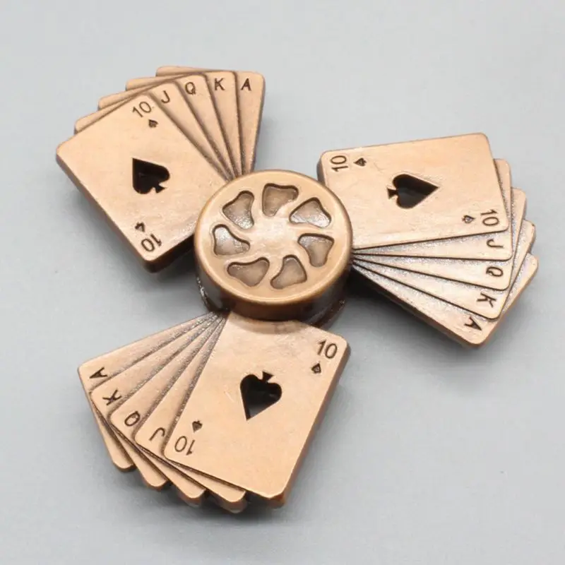 Poker Style Hand Spinner Zinc Alloy Bearing High Speed Spinning Game Relief Toy