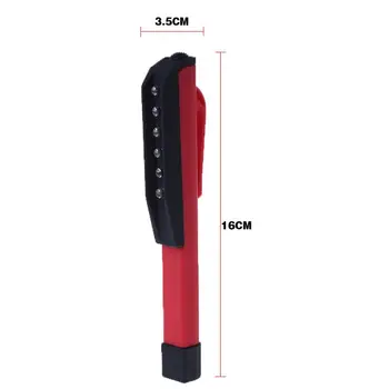

1PC Mini 6 LED Inspection Light Pen Size Pocket Lamp Clip Work Torch Flashlight Q0KF