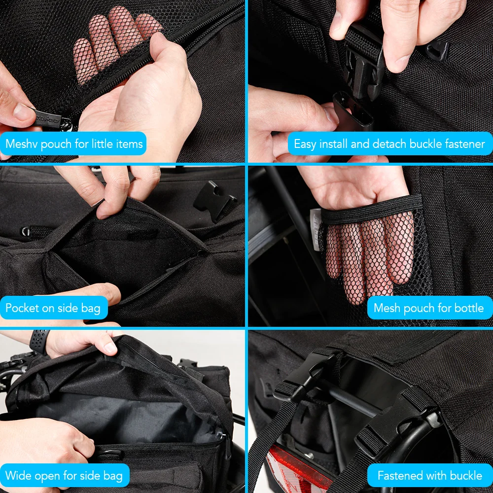 

37L 3-IN-1 Waterproof Bike Bag MTB Road Bike Bicycle Rear Rack Pannier Bag Cycling Rear Seat Bag Shoulder Bag Bike Accessories