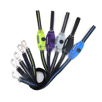 

Reflective Pet Dog Leash With Poop Waste Bag Pocket Nylon Traction Rope Leashes for Dogs Walking Running Leads Pet Supplies