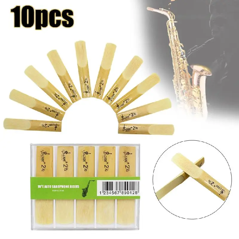 

10pcs Tenor, Alto, Soprano Saxophone Reeds Strength 2.5