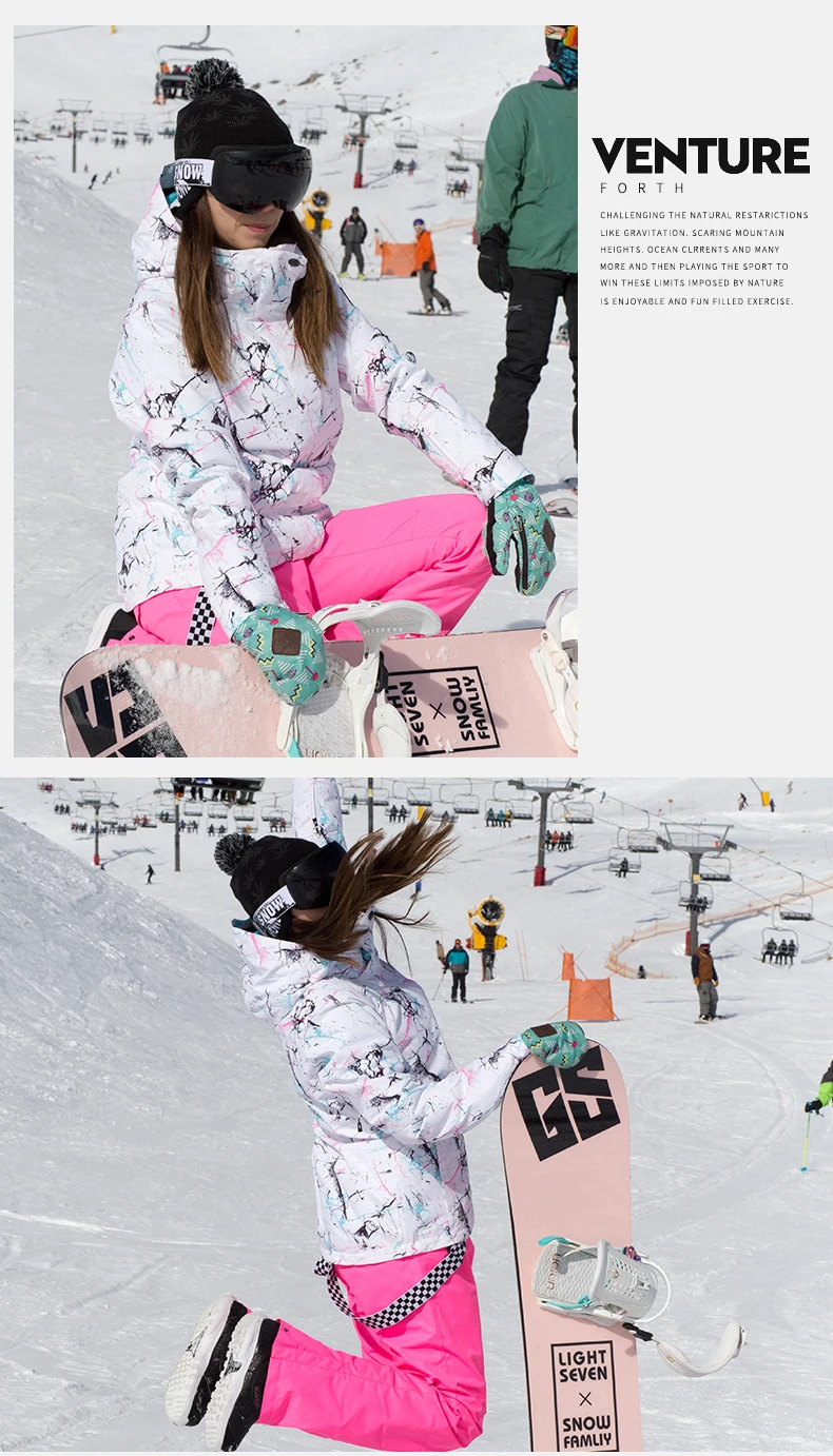 SMN Женская лыжная куртка для сноуборда зимняя куртка ветрозащитная Водонепроницаемая зимняя теплая уличная спортивная одежда
