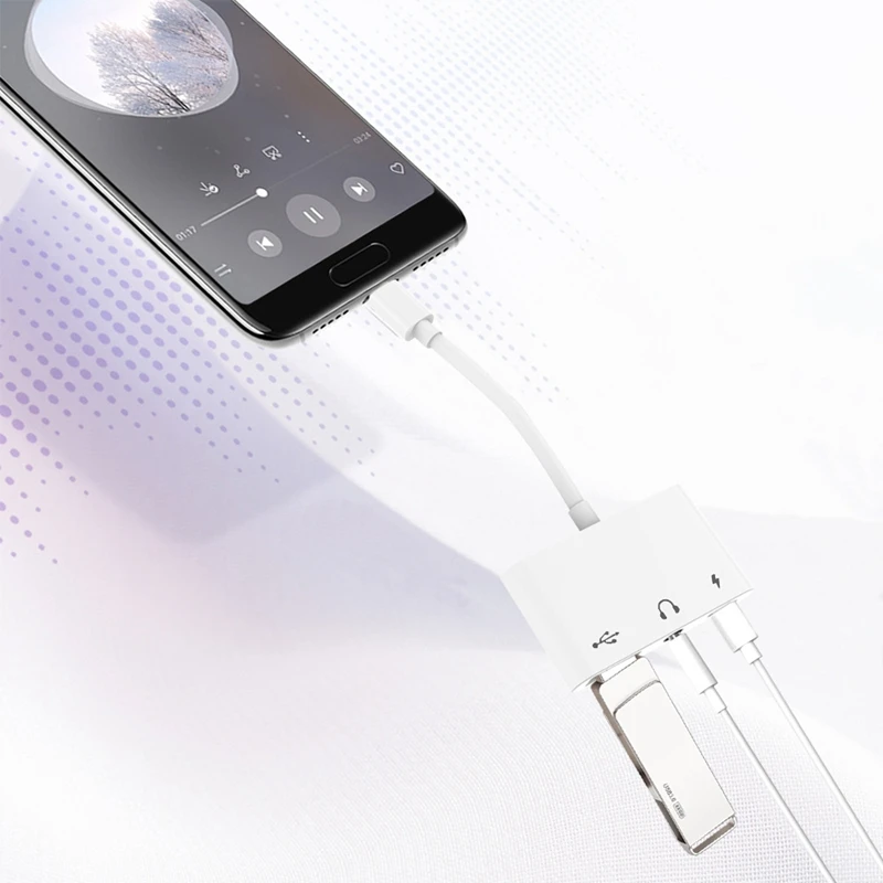 3 в 1 зарядное устройство адаптер для мобильного телефона адаптер для type C к Usb-C и Usb и 3,5 мм для type-C смартфона
