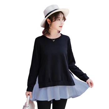 

New Arrival Autumn Fashion Maternity Shirts Long Sleeve Back Splits Clothes for Pregnant Women Elegant Pregnancy Tops