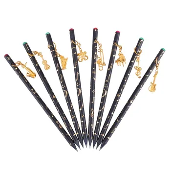 

8pcs Musical Note Pendant Pencil Set Writing Drawing Pencil Sketch Painting Non-toxic Pencils For School Students Stationery