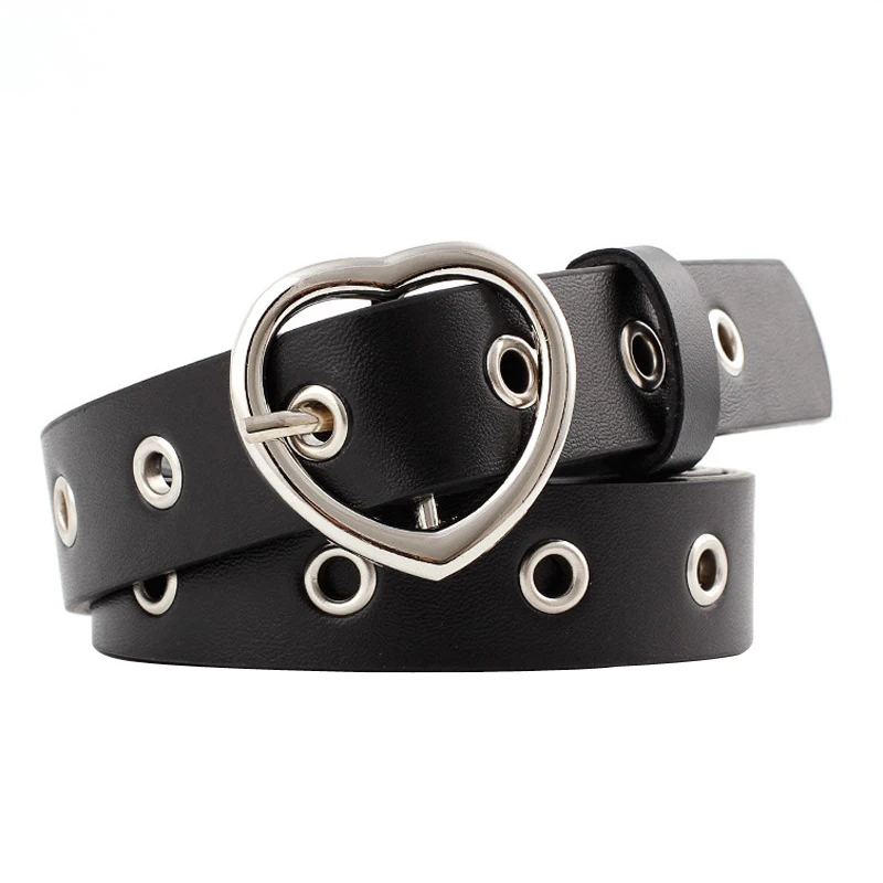 

Creative Love Buckle Women Belt High Quality Imitation Leahter Pin Buckle Women's Belt Casual Fashion Women decoration Belt