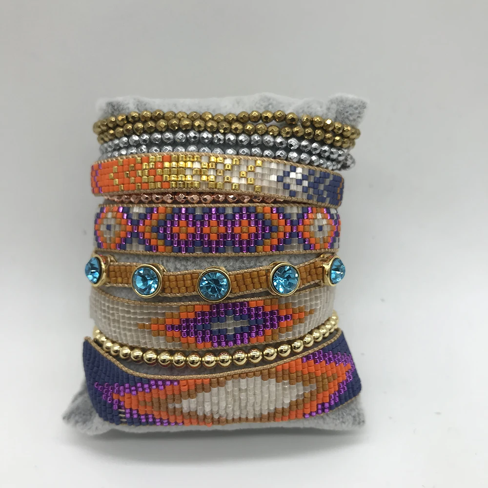 BLUESTAR Women Bracelet MIYUKI Bracelet Turkish Eye Lips Pulseras Mujer Moda Handmade Crystal Bead Bracelets Jewelry