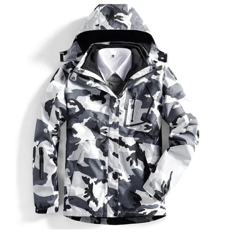

2020 Men Women Winter 3 In 1 Windproof Windbreaker Outdoor Camping Hiking Trekking Jacket Liner Hunting Motorcycle Coat