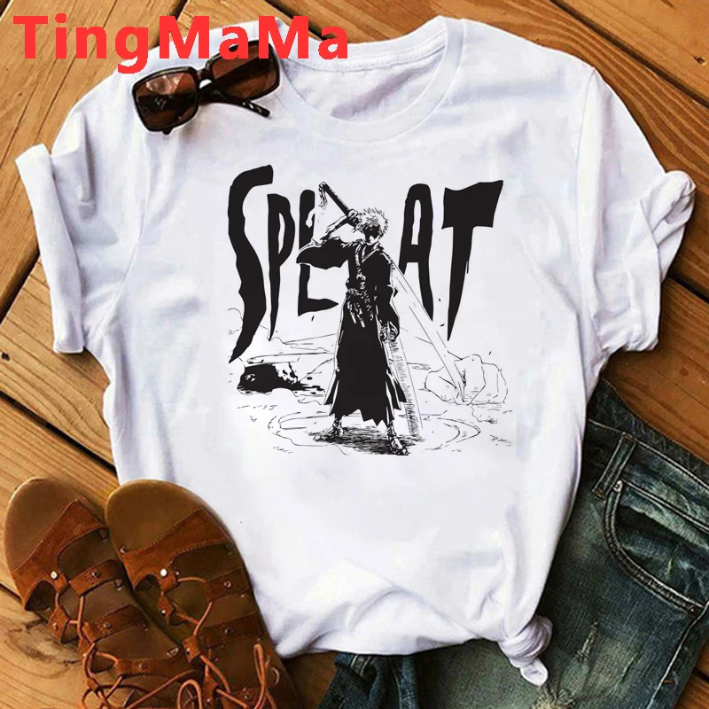 Hot Japanese Anime Bleach T Shirt Men Kawaii Kurosaki Ichigo Graphic Tees Funny Harajuku Cartoon Zaraki Kenpachi T-shirts Male