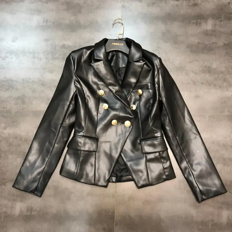 

New autumn winters brought temperament aristocratic wind garment leather jacket