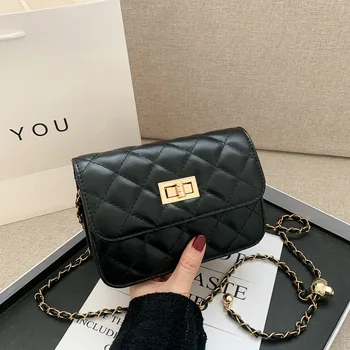 

High quality fashion messenger handbags 2020 autumn and winter new ladies rhombic chain bag Korean version PU shoulder bag