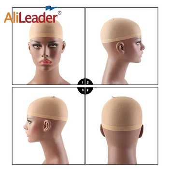 

Alileader 2Pcs/Pack Hair Weaving Hair Net Cheap Elasticity Stocking Caps For Making Wigs Polyester Liner Hair Cap Beige Brown