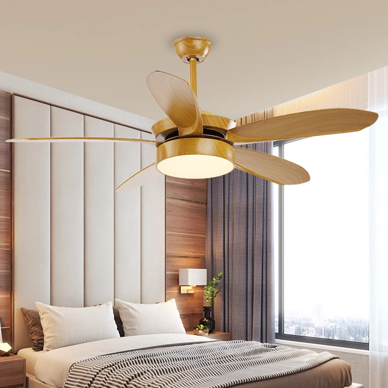 

Nordic Wood LED Fan Lamp Mute Motor Intelligent Remote Control Ceiling Fan Lamp In Living Room, Bedroom and Office