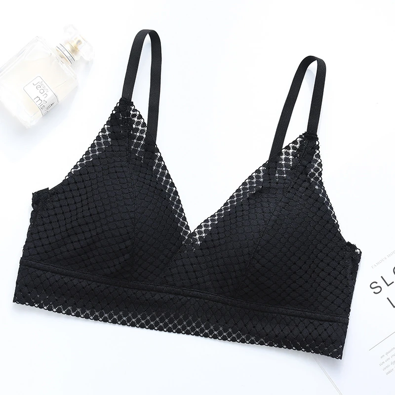 Lencería de encaje Sexy chica, sujetador con copa triangular francesa sin ligero, fino, y sin marcas|Sujetadores| - AliExpress