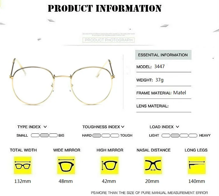 Круглые простые прозрачные очки ульсветильник Кая Металлическая Декоративная