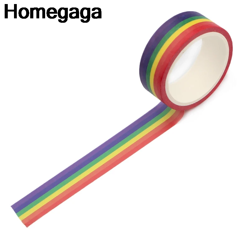 Homegaga гомосексуальность Радуга самоклеющаяся декоративная лента канцелярские наклейки Скрапбукинг Бумажные пастеры DIY маскировки деглас подарок D2342