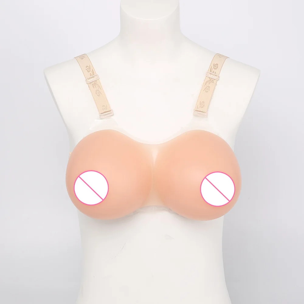 1660g Silicone Fake Breast Round Shape Artificial Boobs Enhancer For Cosplay Crossdressing Skin Color One-piece Breast Forms