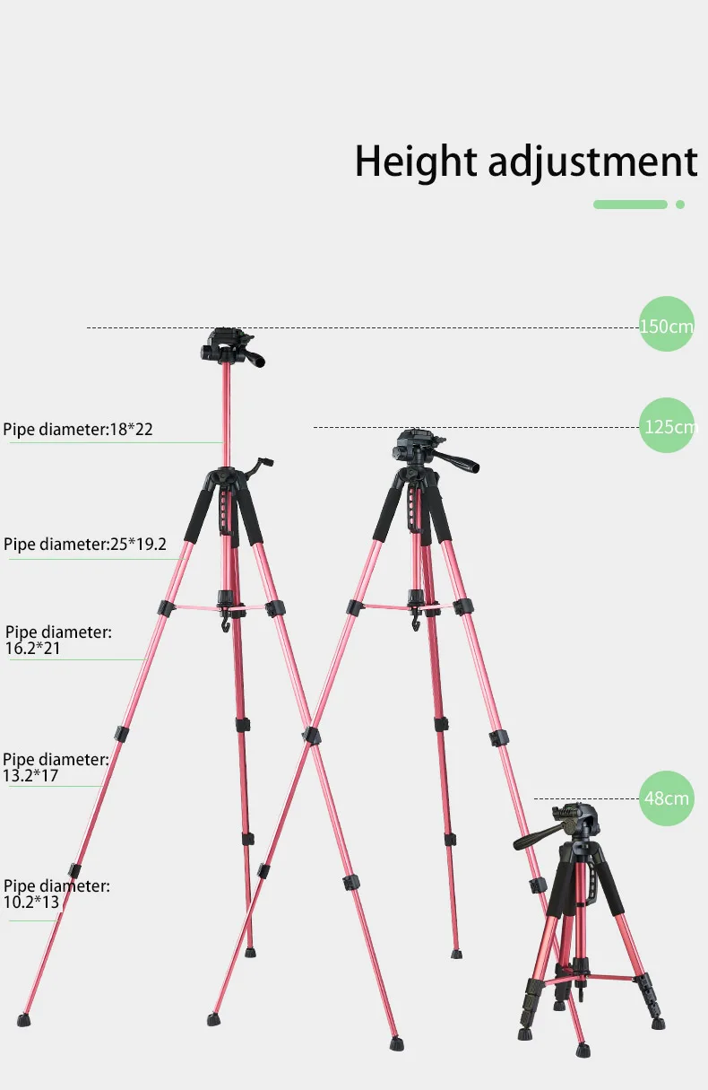 170CM Camera Tripod with Smartphone Holder&Carry Bag Photography Travel Tripod For Canon/Nikon/Sony/DSLR Camera/Mobile Phone mobile stand for home