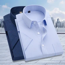 Man Small Plaid Shirt Men Summer New Short Sleeve Cotton Mens Dress Shirts Casual Button Down Chemise Homme Camisa Masculina 5XL