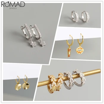 

Popular Trend Ins Style Round Earrings Heart Leaf Earrings 925 Sterling Silver With Joker Earrings For Woman Party Zircon Jewery