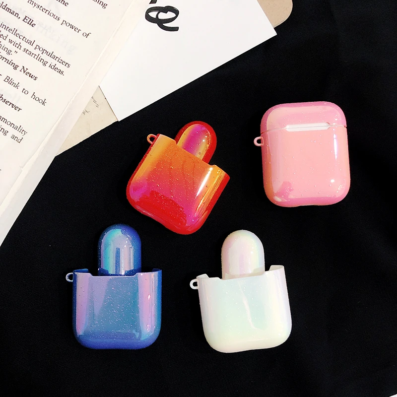 

Gradient Water droplets Wireless Hard Earphone Case For Apple AirPods Glossy Cover For AirPods 2 Case Shockproof Headphone Box