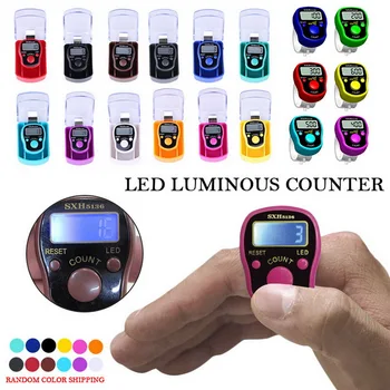 

2020 New Stitch Marker Finger Ring Counter LCD Night Light Electronic Digit Finger Ring Digital Counter Timer 1PCS