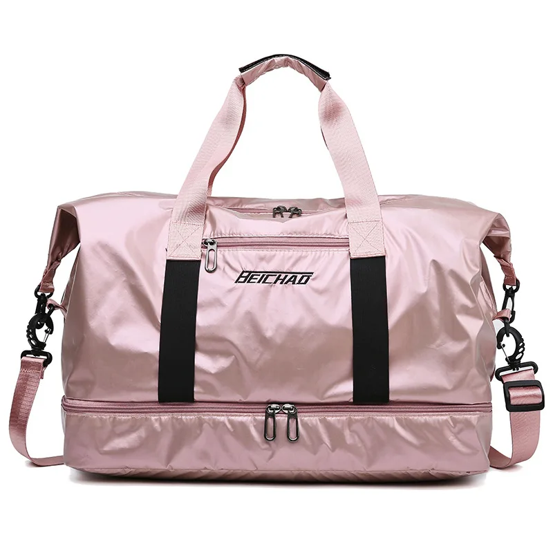 Pearl Pink Дорожная сумка для багажа, спортивные сумки для спортзала, водонепроницаемые нейлоновые спортивные сумки для женщин, для занятий йогой, для плавания, Tas, сухой, влажный, Gymtas Sac De Sport - Цвет: Pearl Pink