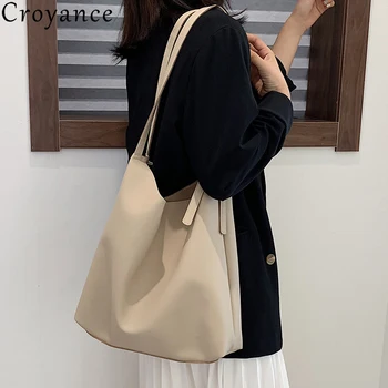 

Croyance Women's Bag Large-capacity Solid Color Handbag 2020 New Brand Designer Design Lady Shoulder Bag 2pcs/set Bag Totes