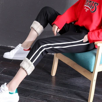

Winter Thickening Sports Bound Feet Haren Pants Lamb Down Keep Warm Wei Pants