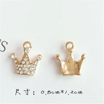

20pcs/lot bling crown size 8x12mm pendant alloy with Rhinestone charm DIY accessories of earring headdress handmade fitting