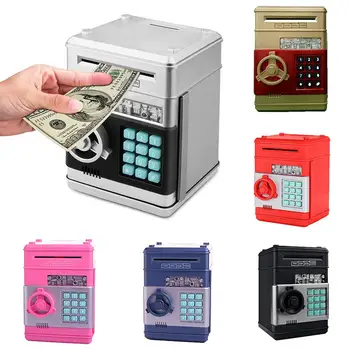 

Electronic Piggy Bank ATM Password Money Box Cash Coins Saving Box ATM Bank Safe Box Automatic Deposit Banknote Christmas Gift